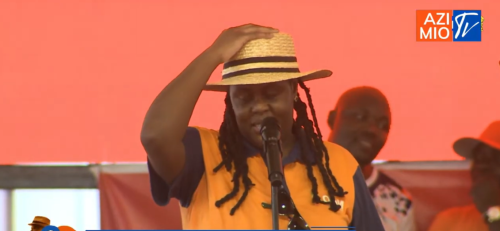 EALA MP Winnie Odinga addressing ODM youth during ODM at 20 event in Mombasa. PHOTO/A screengrab by PD Digital