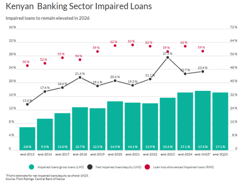 Fitch's estimate for net impaired loans/equity as of end-1H25. PHOTO/Screengrab by People Daily Digital