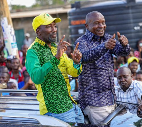 UDA's Leonard Wamuthende with Deputy President Rigathi Gachagua during a past rally: PHOTO/facebook.com/TeamLeo2017