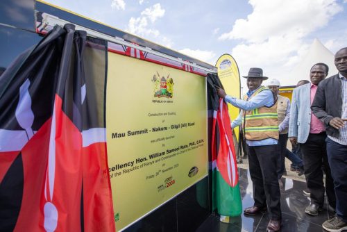 President William Ruto during the launch of Rironi-Mau Summit Road: PHOTO/@@WilliamsRuto/X