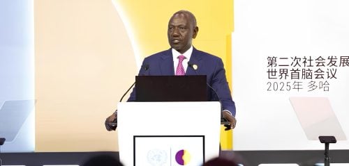 President William Ruto speaks in Qatar. PHOTO/https://www.facebook.com/williamsamoei