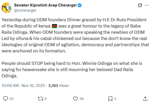 Senator Samson Cherargei sentiments on Edwin Sifuna. PHOTO/Screengrab by People Daily Digital/@scherargei