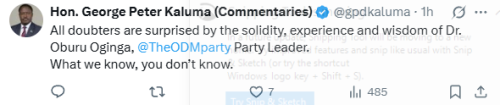 Statement of MP Peter Kaluma on Oburu Odinga's leadership at ODM. PHOTO/Screengrab by People Daily Digital/@gpdkaluma