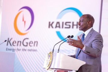 President William Ruto during the groundbreaking of the construction of the KenGen-Kaishan Olkaria Green Fertiliser Plant in Nakuru County on Monday, November 3, 2025. PHOTO/@WilliamsRuto
