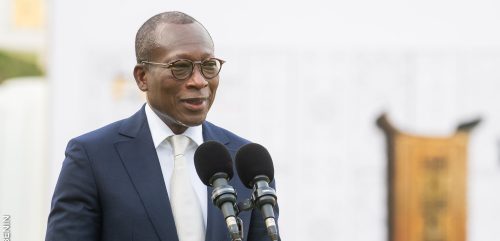 Benin President Patrice Talon addresses the media during a past event. PHOTO/https://www.facebook.com/PatriceTalon.PR