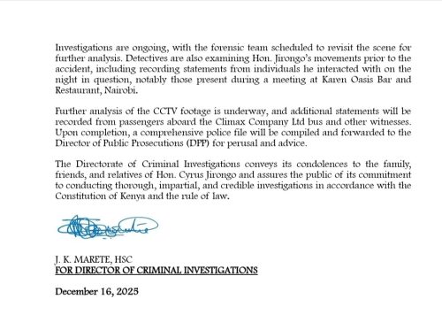 Page 2 of DCI statement. PHOTO/https://www.facebook.com/UpeleleziKenya