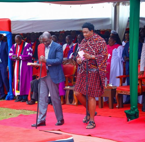 William Ruto and Ledama Olekina attend the 20th anniversary service at Covenant Church International in Narok. PHOTO/PHOTO/https://www.facebook.com/Governor Gladys Wanga