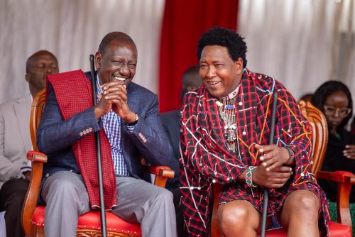 Ledama Olekina with William Ruto during the 20th anniversary service of Covenant Church International in Narok County on December 28, 2025. PHOTO/https://www.facebook.com/William Samoei Ruto