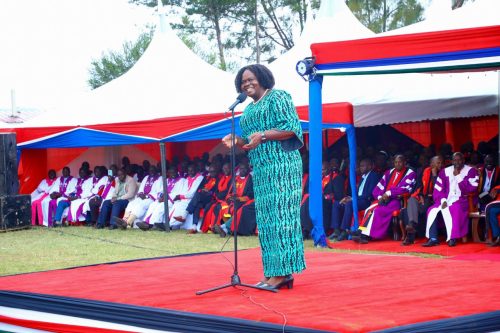 Gladys Wanga addresses congregation at CCI Narok. PHOTO/https://www.facebook.com/Governor Gladys Wanga