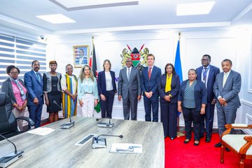 Hosted a delegation from the United Kingdom led by Dr. Ed Barnett, the UK Chargé d’Affaires to Kenya on Monday, December 8, 2025. PHOTO/@HonAdenDuale/X