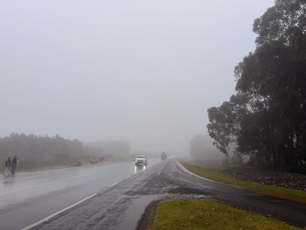 Foggy conditions caused by rainfall. PHOTO/@ntsa_kenya/X