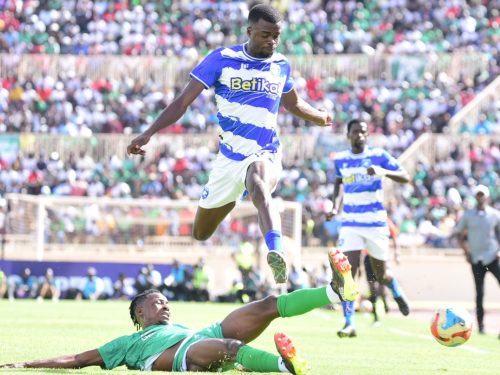 Players during the Mashemeji Derby on December 7, 2025, at Nyayo Stadium. PHOTO/@AFCLeopards/X