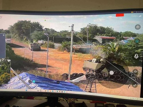 A screengrab from CCTV footage captures a military tanker. PHOTO/@Mritunjayrocks/X