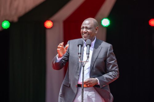 William Ruto during the church service at AIPCA Gatundu North Diocese in Karure, Kiambu County. PHOTO/@WilliamsRuto/X