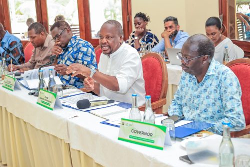 Mutahi Kagwe and other leaders during the Joint National Project Steering Committee (NPSC) meeting. PHOTO/@CS_MoALD/X