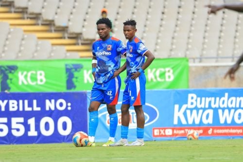 Shabana FC players during the match against KCB at Kasarani Stadium. PHOTO/@Shabanafckenya/X