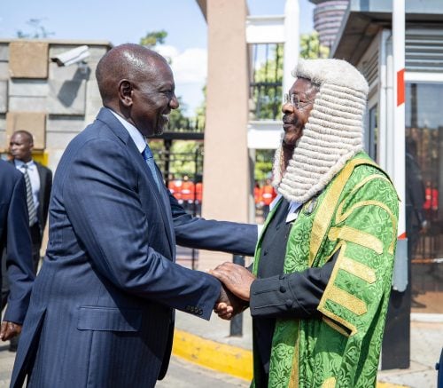 President William Ruto with National Assembly Speaker Moses Wetang'ula during a past function. PHOTO/@HonWetangula/X