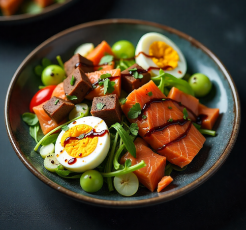 Salmon, egg, and crisp vegetables. PHOTO/@themedplan/X
