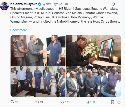 Statement of Kalonzo Musyoka on personal relationship with Cyrus Jirongo. PHOTO/Screengrab by People Daily Digital/@skmusyoka/X