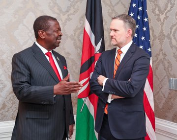 Prime CS Musalia Mudavadi with United States Trade Representative Ambassador Jamieson Greer. PHOTO/@MusaliaMudavadi/X