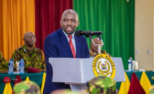 Interior CS Kipchumba Murkomen during an event in Tiaty: PHOTO/facebook.com/OnesimusKipchumbaMurkomen