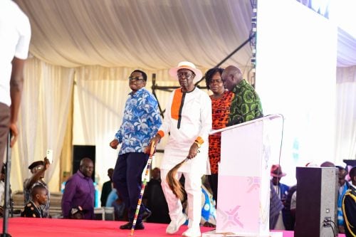 Oburu Odinga and James Orengo during the Piny Luo festival in December