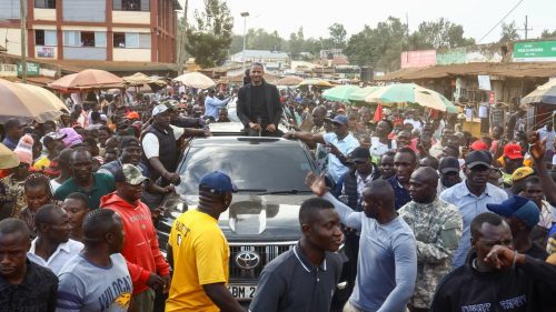 Embakasi East MP Babu Owino during a rally: PHOTO/facebook.com/babuowinongili