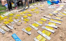 Police impound assorted vehicle number plates in Kariobangi South