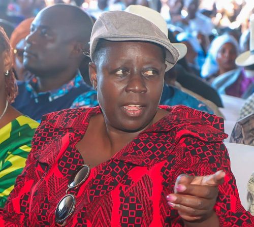 Ruth Odinga speaking during Beryl Achieng’s funeral service on Saturday, December 6, 2025. PHOTO/facebook.com/profile.php?id=100089817945495