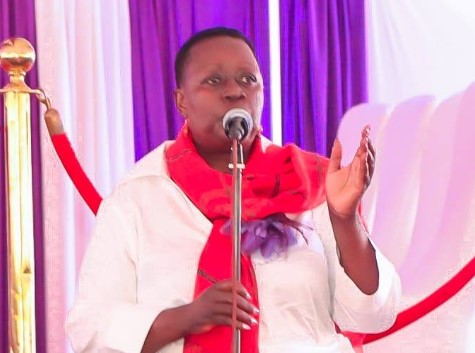 Ruth Odinga speaking during Beryl Achieng's funeral service on Saturday, December 6, 2025. PHOTO/https://www.facebook.com/profile.php?id=100089817945495
