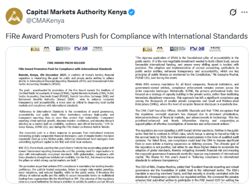 X post by 
Capital Markets Authority Kenya. PHOTO/Screengrab by People Daily Digital