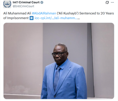 X post by ICC. PHOTO/Screengrab by People Daily Digital