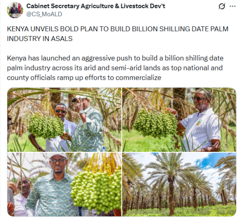 X post by Cabinet Secretary Agriculture & Livestock Dev't. PHOTO/Screengrab by People Daily Digital