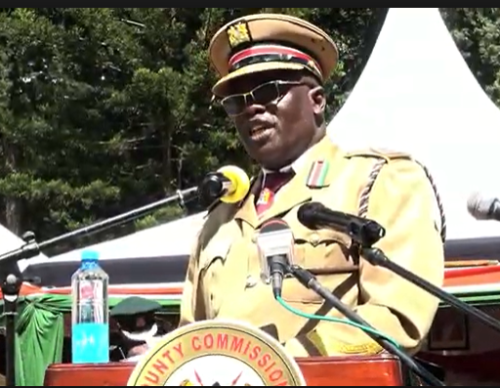 Baringo County police commander speaking on the county police situation during the Jamhuri Day celebrations in Kabarnet on Friday, December 13, 2025. PHOTO//Screengrab by People Daily Digital