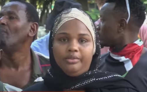Halima Lali speaks during a public call expressing concern over the proposed affordable housing project. PHOTO/Screengrab by People Daily Digital