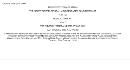 Part of the Gazette notice dated December 19, 2025. PHOTO: Screengrab/People Daily Digital