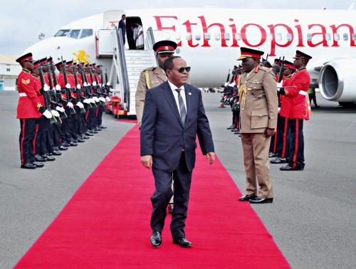 President of the Federal Democratic Republic of Ethiopia Taye Atske Selassie arriving in Kenya for the burial of Raila Odinga. PHOTO/https://railaodinga.go.ke