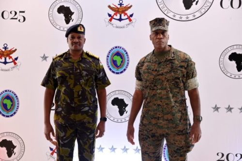 Gen. Langley joined Kenyan Gen. Kahariri for a walkthrough ahead of the 2025 African Chiefs of Defence Conference in Nairobi. PHOTO/@USAfricaCommand/X