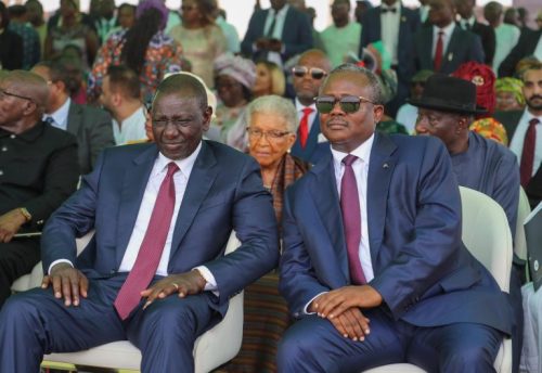 President William Ruto and Guinea-Bissau President Sissoco Embaló in Ghana. PHOTO/@USEmbalo/X

