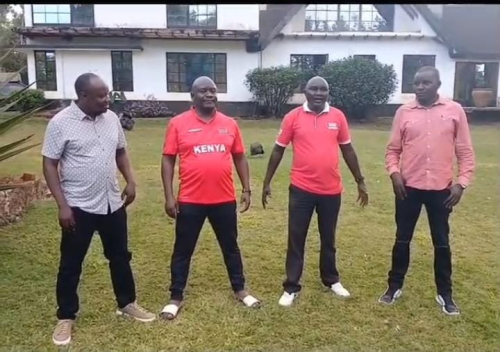 Godricks Wanyonyi (right) with Kiminini Constituency Member of Parliament, Maurice Kakai Bisau (second right) and other members of the Fungua Movement. PHOTO/Emanuel Tarus