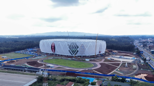 The ongoing construction of the 60,000-seater Raila Odinga International Stadium. PHOTO/@ray_omollo/X