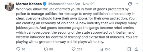 Statement of Morara Kebaso on the youth joining political parties. PHOTO/Screengrab by People Daily Digital/@MoraraKebasoSnr/X