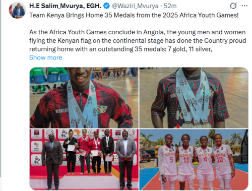 Statement of Salim Mvuyra on the performance of Team Kenya at the 2025 Africa Youth Games. PHOTO/Screengrab by People Daily Digital/@Waziri_Mvurya/X