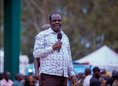 Wycliffe Oparanya at the Junet Mohamed tournament finals on Saturday, December 27, 2025 at the at Kadika Grounds, Suna East Constituency, Migori County. PHOTO/Screengrab by People Daily Digital/@DrOparanya/X