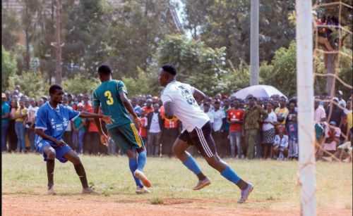 Players in a football action at the Junet Mohamed tournament on Saturday, December 27, 2025 at the at Kadika Grounds, Suna East Constituency, Migori County. PHOTO/Screengrab by People Daily Digital/@DrOparanya/X