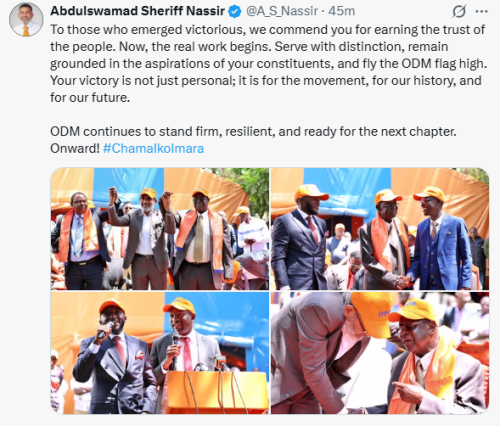 Statement of Abdulswammad Nassir on the newly elected ODM leaders on Tuesday, December 2, 2025. PHOTO/Screengrab by People Daily Digital/@A_S_Nassir/X