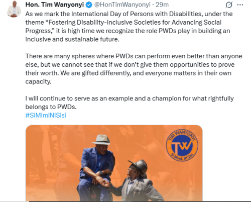 Statement of MP Tim Wanyonyi on PWDs on Wednesday, December 3, 2025. PHOTO/Screengrab by People Daily Digital/@HonTimWanyonyi/X