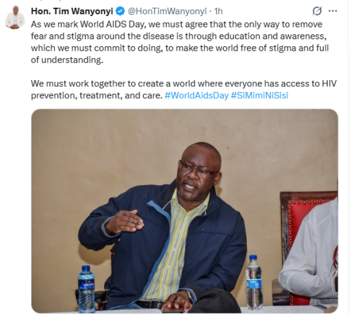 Statement of MP Tim Wanyonyi calling for ways to curb HIV stigma in the community on Monday, December 1, 2025. PHTO/Screengrab by People Daily Digital/@HonTimWanyonyi/X