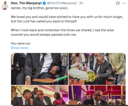 MP Tim Wanyonyi's tribute to his brother James Mukhwana Wetang'ula on Friday, December 19, 2025. PHOTO/Screengrab by People Daily Digital/@HoTimWanyonyi/X