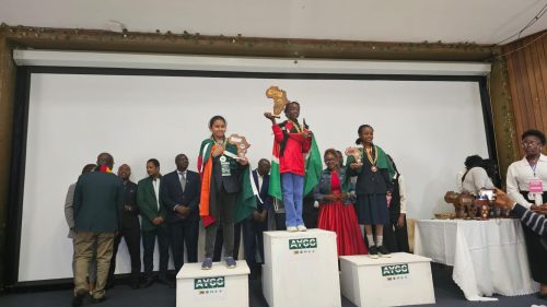 Team Kenya after topping after topping Africa Youth Chess Championship 2025 in  Zimbabwe. PHOTO/Chess Kenya
